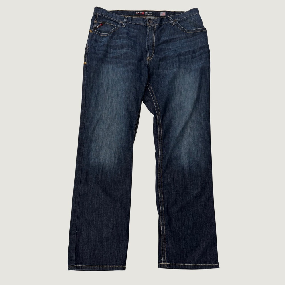 Ariat FR M4 Low Rise Boot Cut Jeans Mens 42x34 Dark Wash Flame Resistant Pant